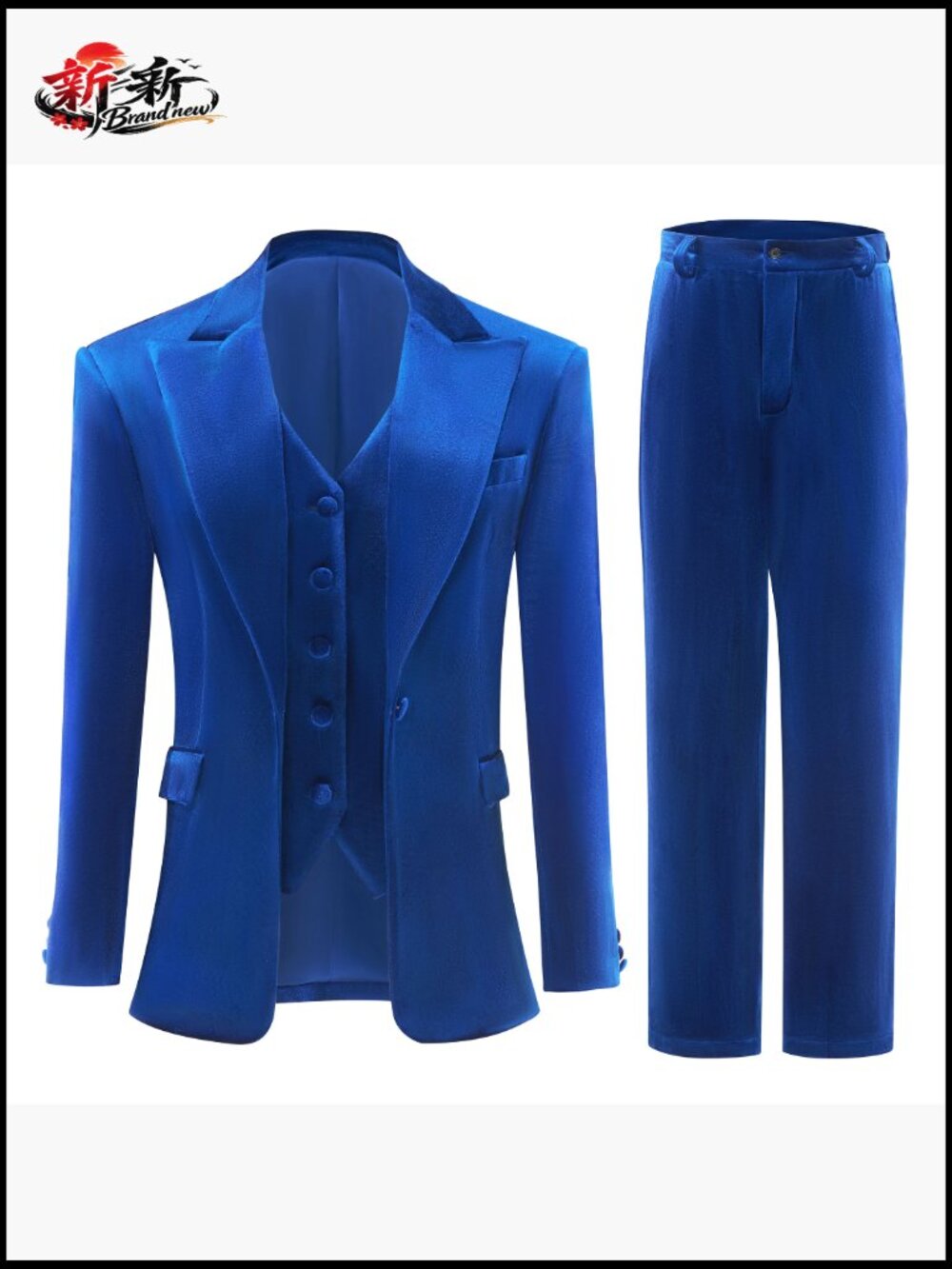 3PC Women's Velvet Pant Suit Blazer Vest Pants Prom Tuxedo Office Work - Picture 7 of 7